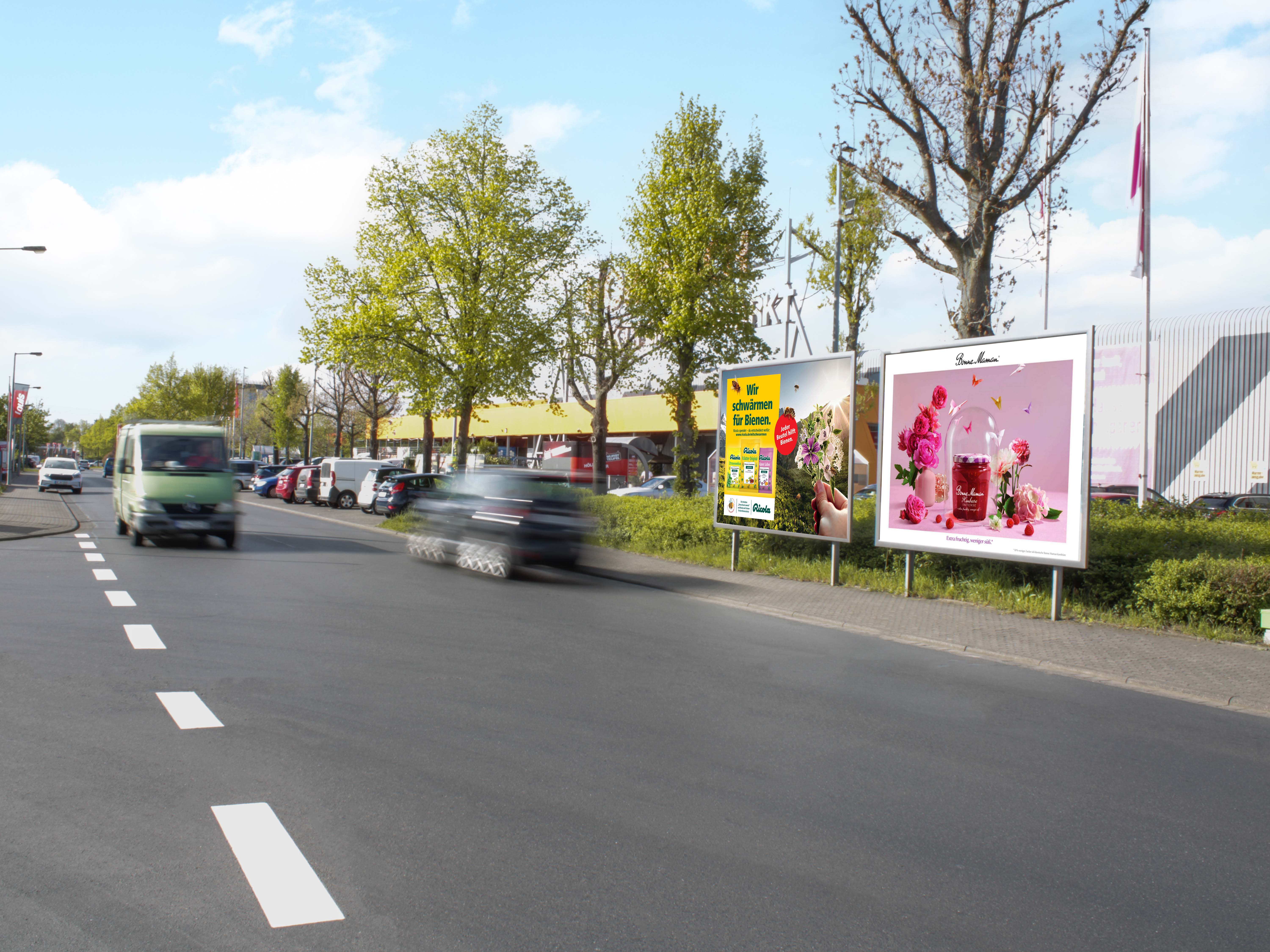 Großflächen Straße